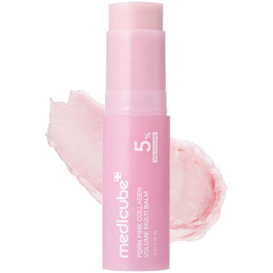 PDRN collagen multi balm stick in pink twist-up packaging